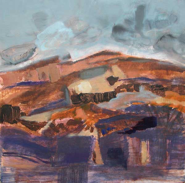 champ de lavande - 80x80 -huile sur bois